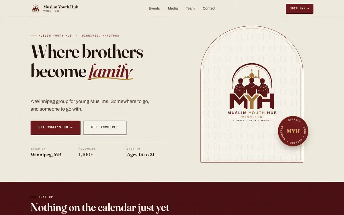 muslimyouthhub.ca homepage