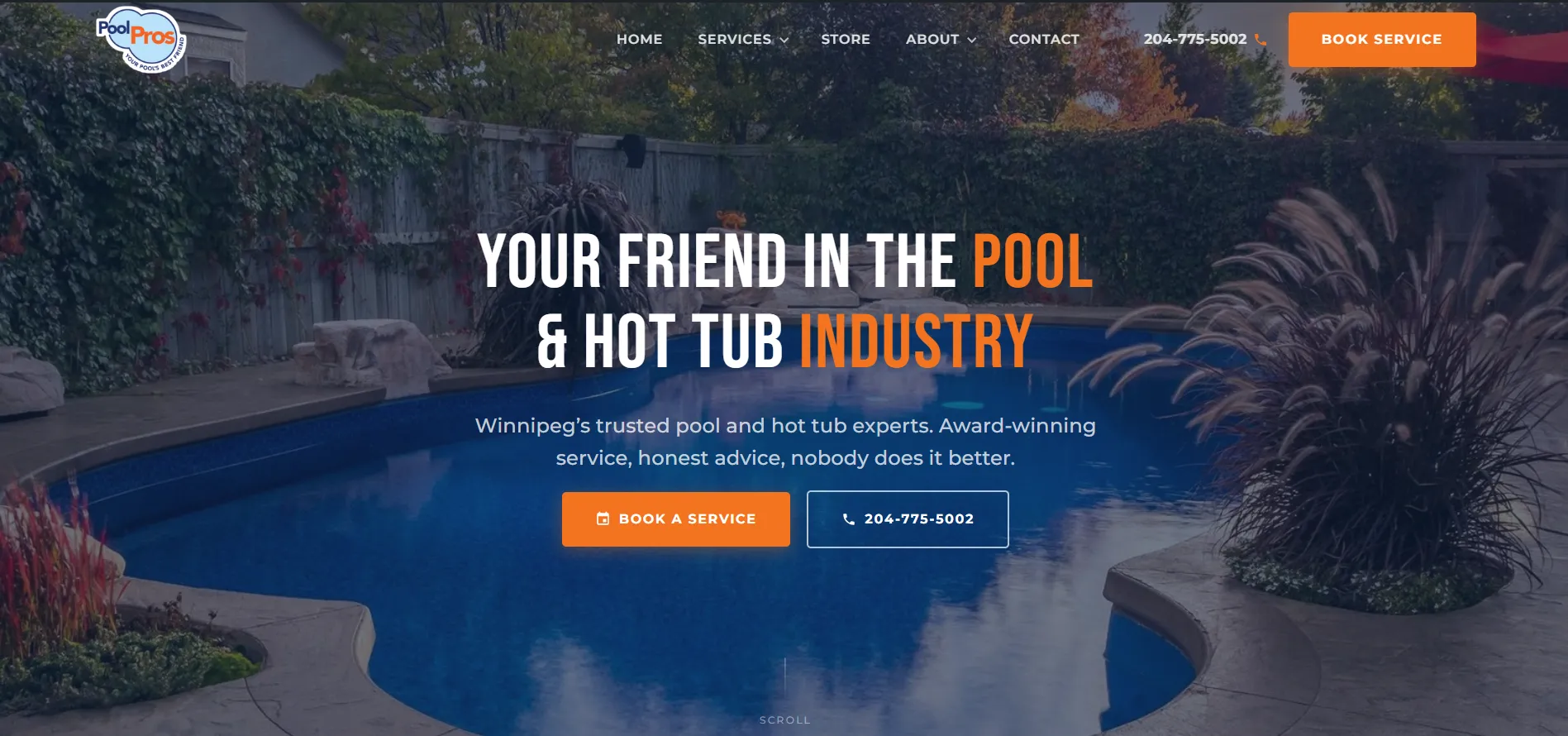poolpros.ca homepage